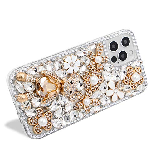 MIOKY Bling Cute Bear Coque pour iPhone-5
