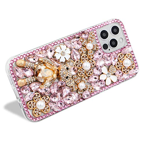 MIOKY Bling Cute Bear Coque pour iPhone-5