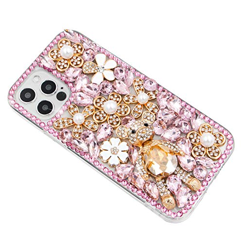 MIOKY Bling Cute Bear Coque pour iPhone-4