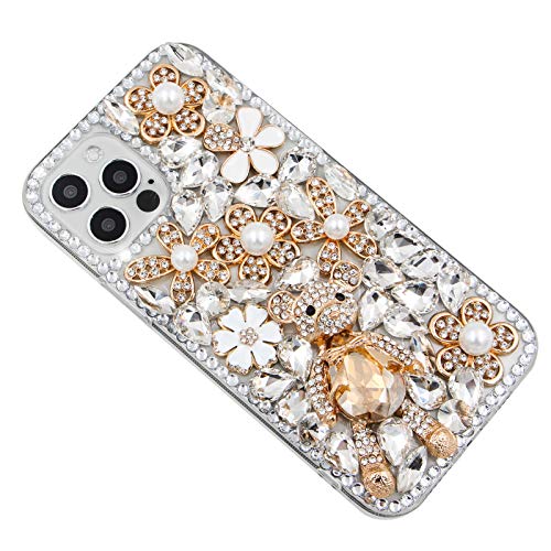 MIOKY Bling Cute Bear Coque pour iPhone-4