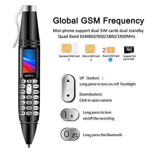 Stylo Mini téléphone portable Bluetooth Dialer 0