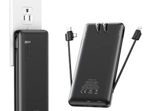 Chargeur portable avec câbles intégrés et prise