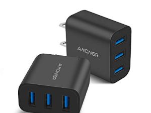 Amoner Lot de 2 chargeurs muraux portables