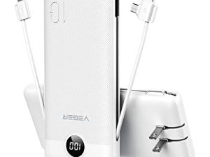 VEGER Chargeur portable pour iPhone Câbles intégrés