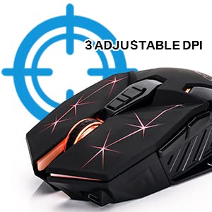 CHONCHOW Souris de jeu sans fil rechargeable-5