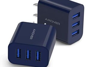 Amoner Lot de 2 chargeurs muraux portables
