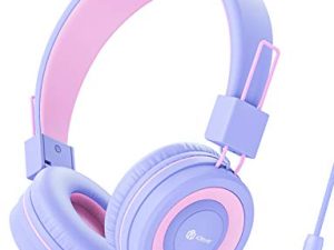 iClever Casque Enfants pour Filles avec Microphone