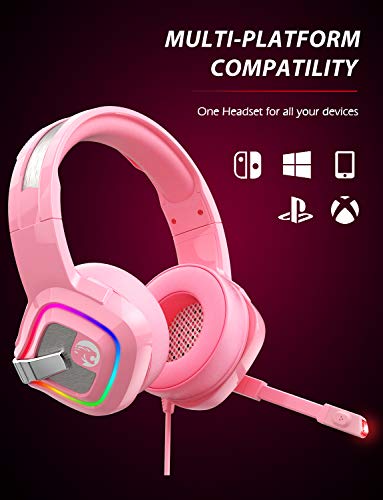 ZIUMIER Z66 Casque de jeu rose pour-5