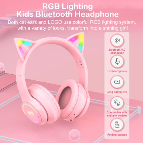 SIMGAL Casque d'écoute Bluetooth pour enfants