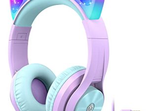 Écouteurs LED lumineux pour enfants avec microphone