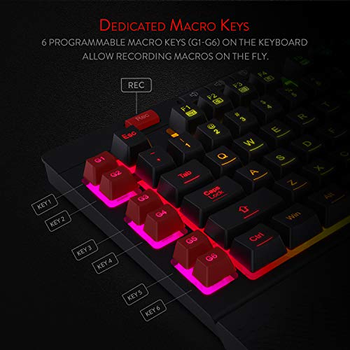 Clavier de jeu à membrane rétroéclairé Redragon-3