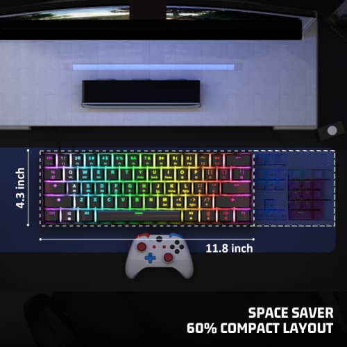 Targeal Clavier Gaming Mécanique 60% - 61-3