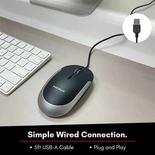 Macally Silent Wired Mouse - Souris USB-3