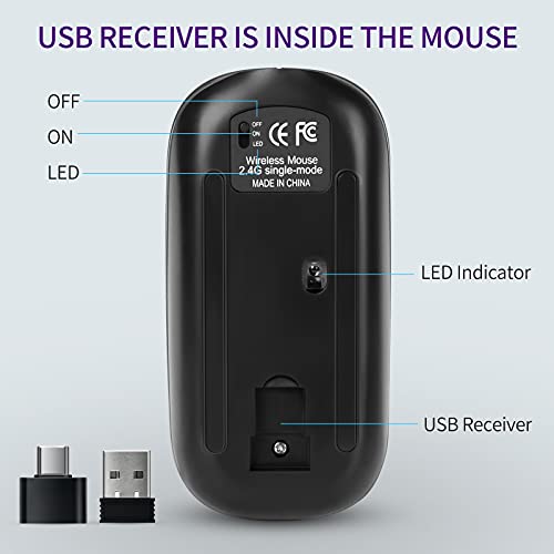 Souris sans fil LED Slim Silent Mouse-5