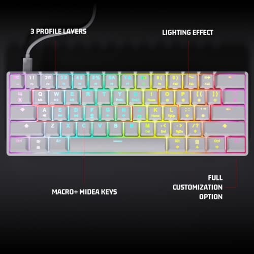 Targeal Clavier Gaming Mécanique 60% - 61-5