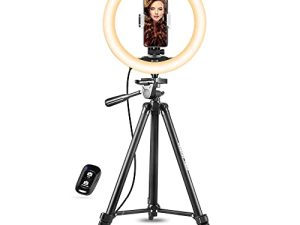 UBeesize 10" Selfie Ring Light avec trépied