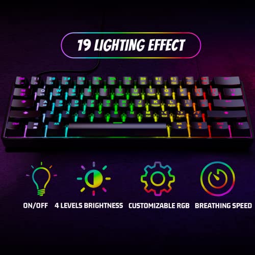 Targeal Clavier Gaming Mécanique 60% - 61-4