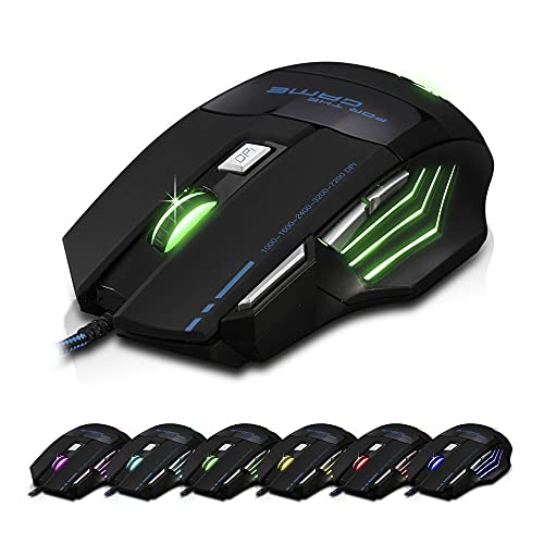 Zelotes Ergonomique 7200 DPI LED Optique Filaire-4