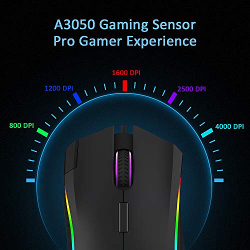 Souris de jeu filaire DeLUX avec 24000-3
