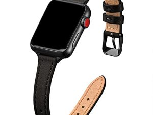 STIROLL Bracelet en cuir fin compatible avec