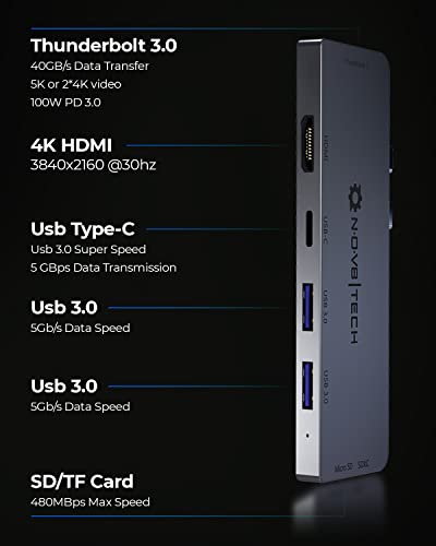 NOV8Tech Adaptateurs Hub USB C pour MacBook-3