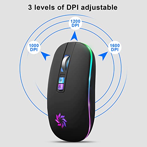 Souris sans fil LED Souris Bluetooth silencieuse-4