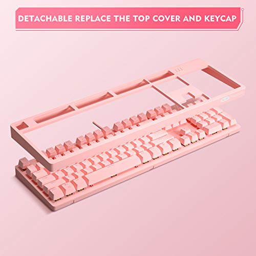 Clavier de jeu mécanique rose £ ¬Magegee-3