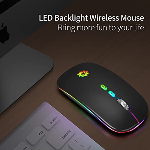 KBCASE LED Souris sans fil Slim Silent-4