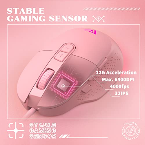 Ensemble clavier et souris rose et casque-3