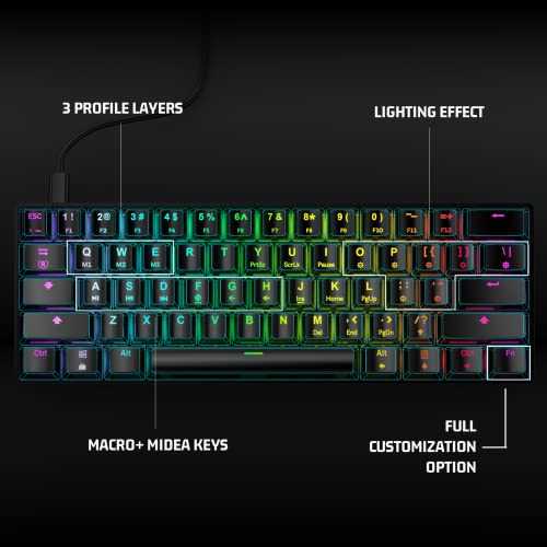 Targeal Clavier Gaming Mécanique 60% - 61-5