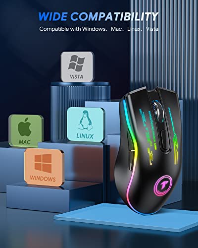 TECURS Souris de jeu sans fil --4