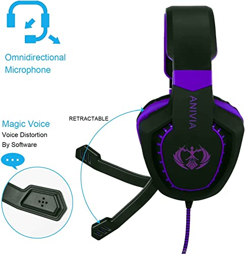 Anivia Casque d'ordinateur filaire avec micro Casque-5