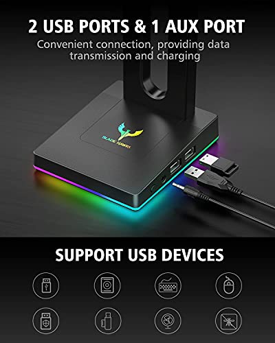 BladeHawks Support de casque RGB