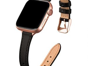 STIROLL Bracelet en cuir fin compatible avec