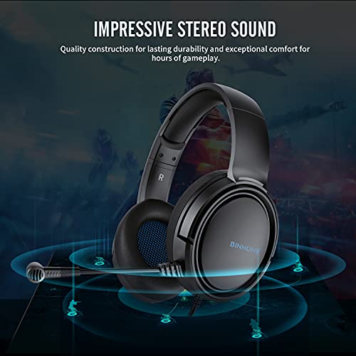 BINNUNE Casque de jeu avec microphone pour-3
