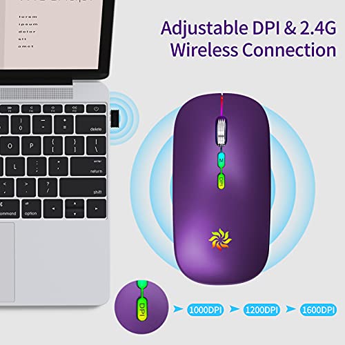 Souris sans fil LED Slim Silent Mouse-3