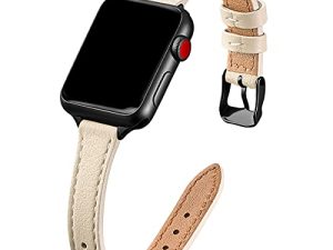 STIROLL Bracelet en cuir fin compatible avec