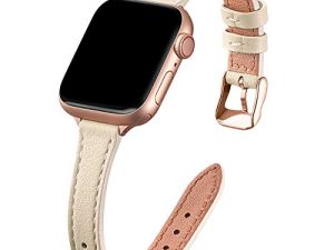 STIROLL Bracelet en cuir fin compatible avec
