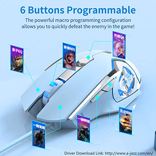 NACODEX AJ120 Souris de jeu bleue programmable-3