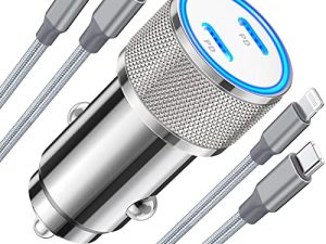[Certifié Apple MFi] Chargeur de voiture rapide