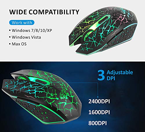 Souris d'ordinateur de jeu sans fil Q8