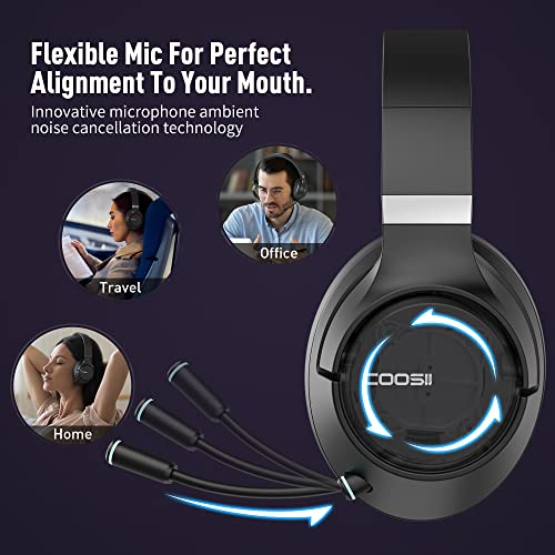 COOSII Casques sans fil avec microphone pour-5