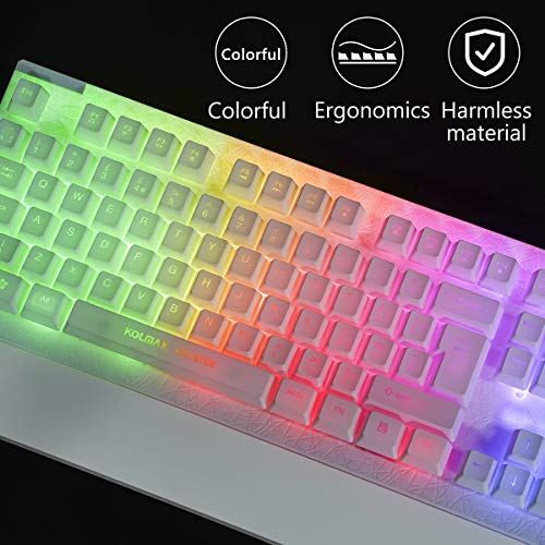 Clavier et souris de jeu blancs avec-4
