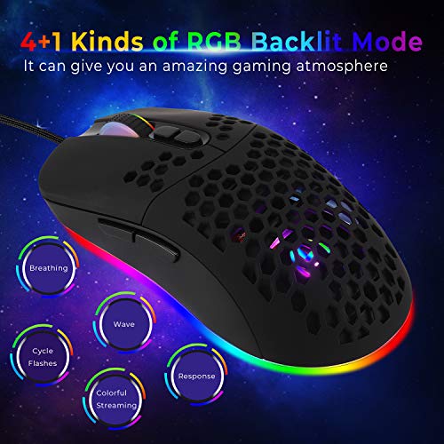 HXMJ Souris de jeu filaire USB C