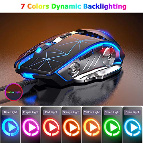 Souris de jeu USB filaire RVB rétroéclairée-3
