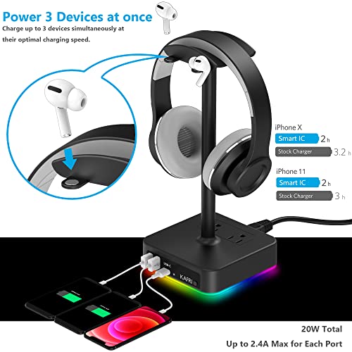 KAFRI Support pour casque RGB avec chargeur-3