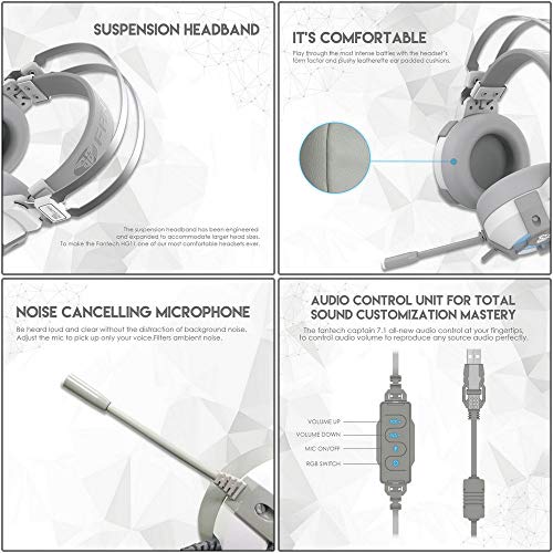 FANTECH Casque de jeu USB RGB et-5