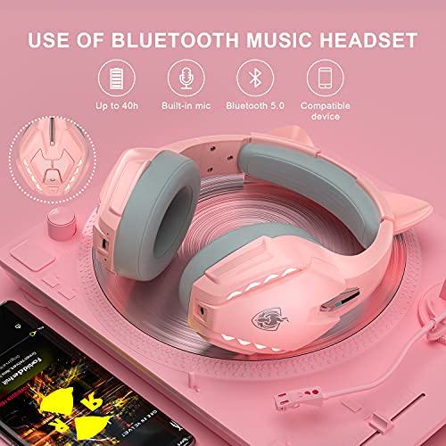 PHOINIKAS Kitty Casque de jeu stéréo pour-3