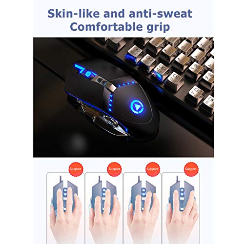 Souris de jeu USB filaire RVB rétroéclairée-5