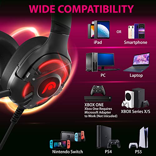 Fosmon Casque de jeu avec microphone détachable-5